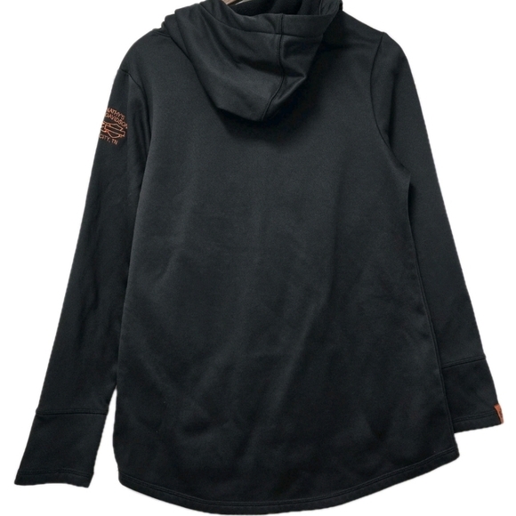 Harley Davidson Fleece Pullover Cowl Neck Hooded Abernathy's Gray Size Medium - Picture 2 of 6